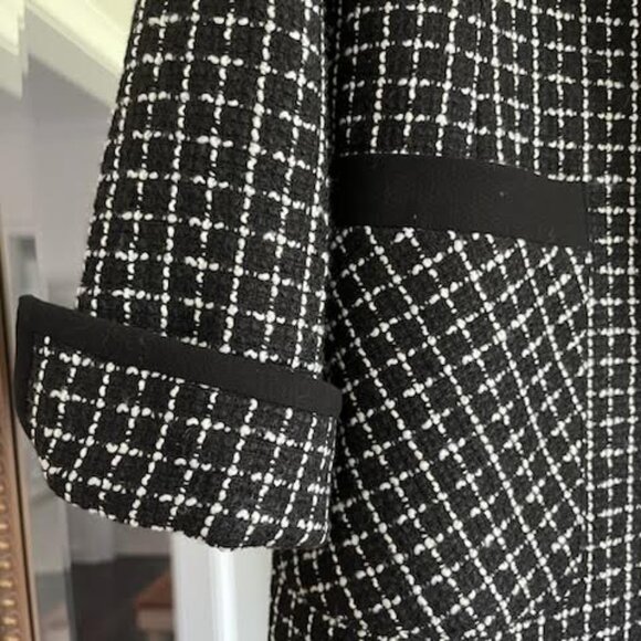 Black & White Elegant Tweed Career Jacket Blazer Women's Size Small - Picture 5 of 7